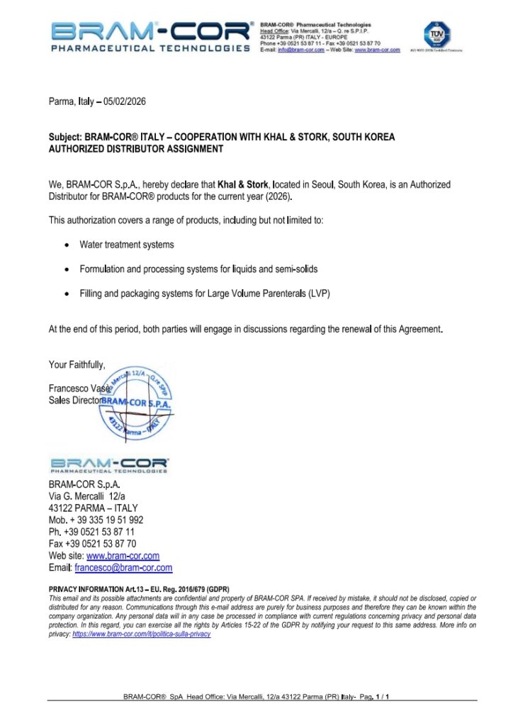 BRAM-COR® Representative Letter 2026